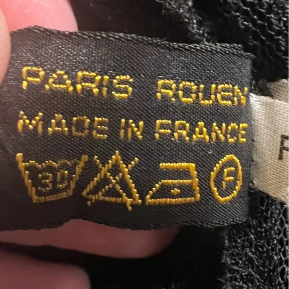 Vintage Jean Soudry France glamorous robe sheer black striped ruffles rare find - Picture 10 of 10